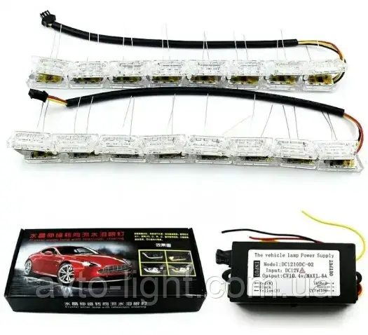 ДХО Crystal Led 50 см із бігом поворотом 16 сегм (2шт)