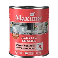 Эмаль акриловая для дерева и металла Maxima 0.75 л. Кофе с молоком шелковисто-матовый