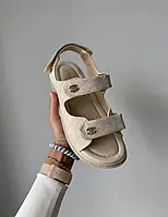 Женские сандалии *Chanel Dad Sandal Beige