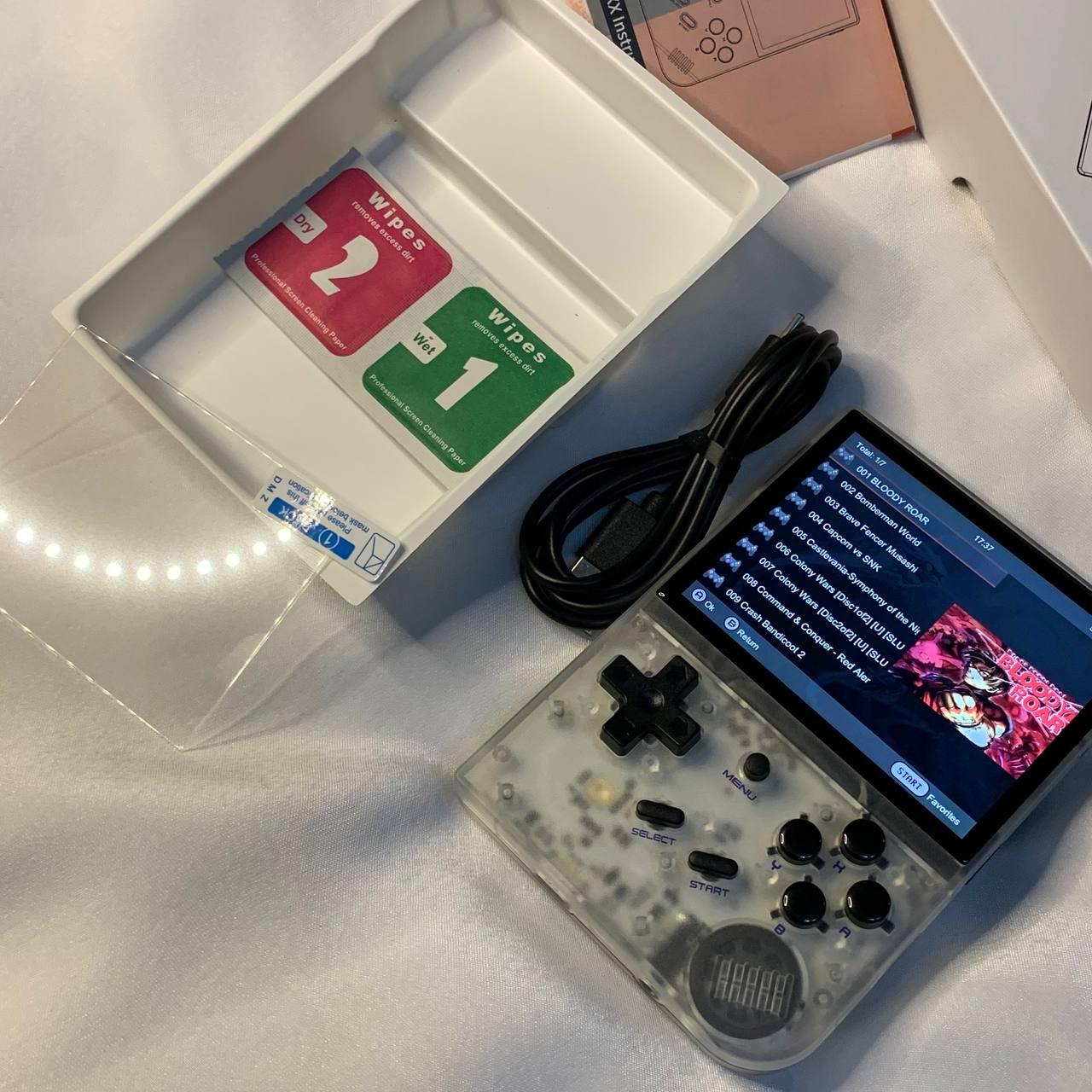 Кишенькова ретропортивна ігрова консоль Anbernic RGB, вбудована 64GB білий-прозорий