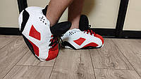 Тапки кросовки Джордан Белый Красные размер 40-45(30см)