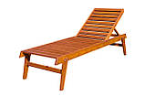 Лежак дубовий (крісло-шезлонг) для альтанки, тераси, саду та дачі, з дуба, пляжні дачні меблі, фото 10