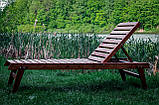 Шезлонг дубовий (лежак, крісло-шезлонг) для тераси, саду та дачі, виконаний зі 100% дуба., фото 7