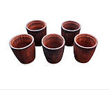 Набір чарок 5 штук по 50 мл гончарні з червоної глини, фото 2