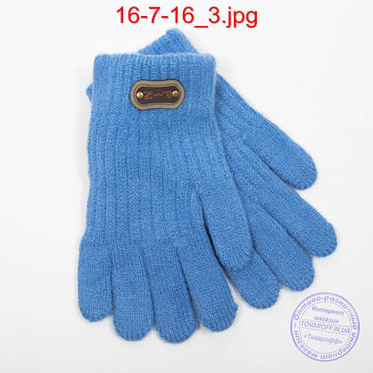 Оптом ангорові рукавички для хлопчиків - №16-7-16, фото 3