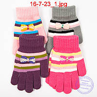Оптом шерстяные перчатки для девочек - №16-7-23