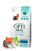 Полнорационный сухой корм для взрослых собак миниатюрных пород OPTIMEAL с лососем 1,5 кг