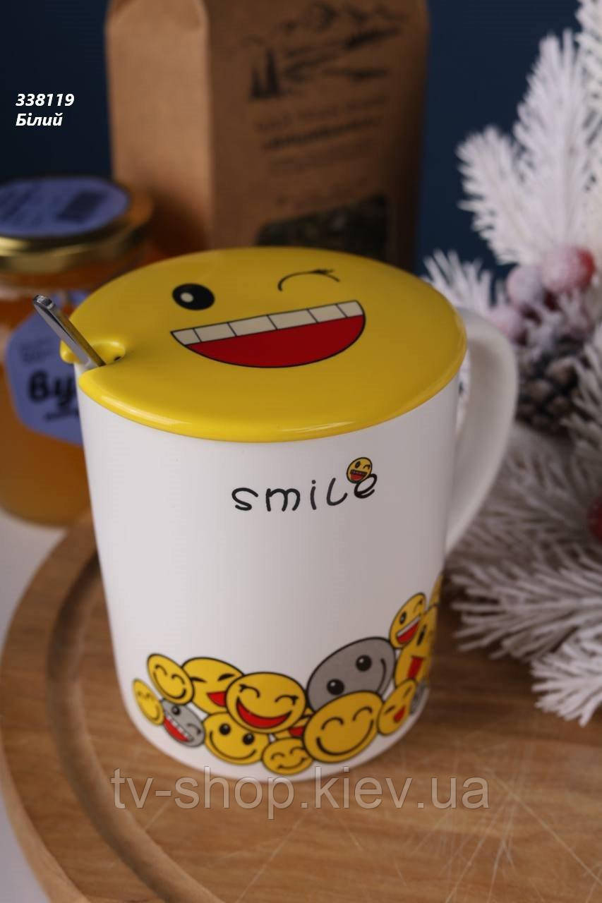 Чашка з кришкою та ложкою Smile, 425 мл