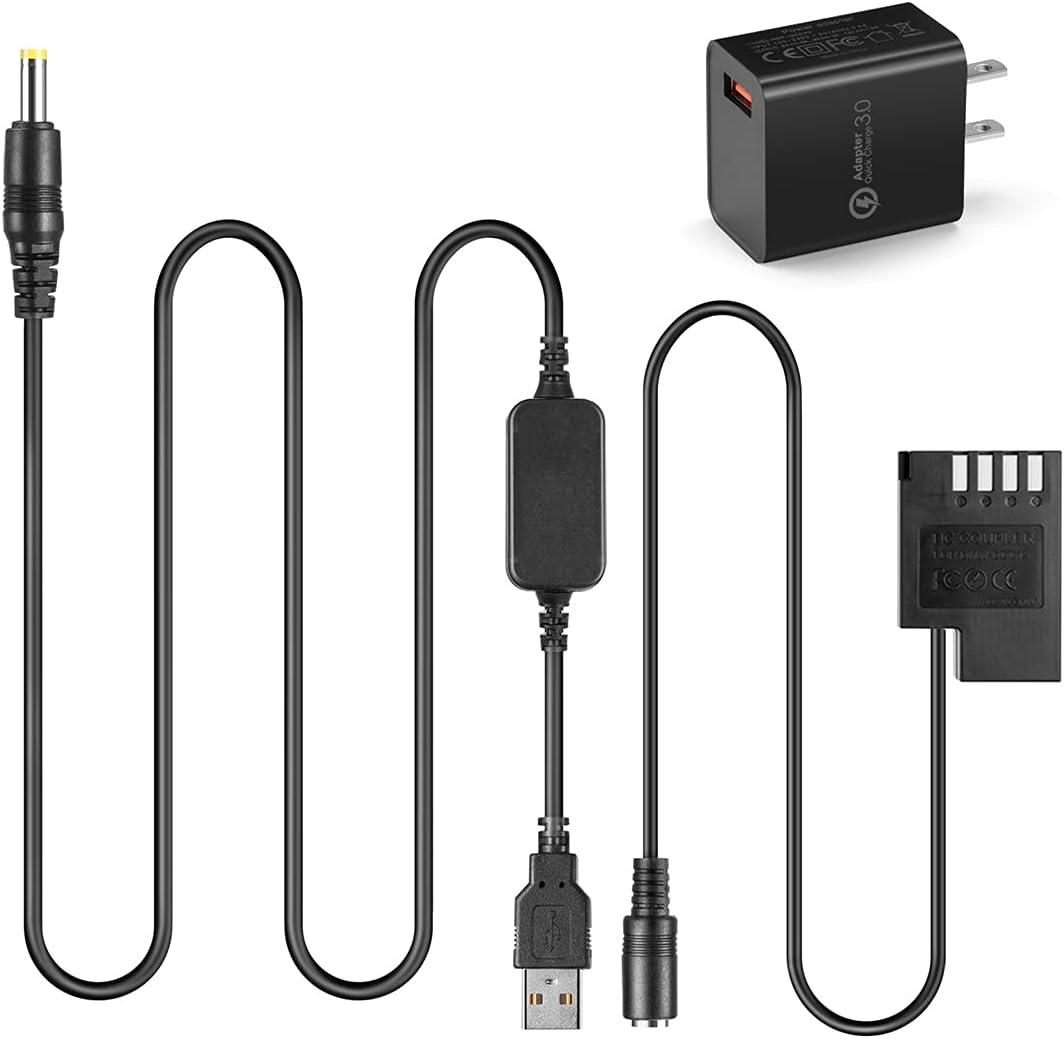 Кабель-адаптер USB + DMW-DCC12 DMW BLF19E BLF19 Манекективна батарея + Адаптер QC3.0 для Lumix DMC-GH3 DMC-G H4 DMC-GH5, фото 1