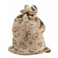 Мешок декоративный из мешковины с принтом зеленый 70х50 см. (20 кг.) 5380