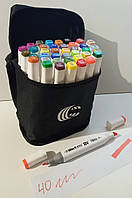 Набір скетч-маркерів 40 кольорів, у сумці / Набір двосторонніх фломастерів / BV820-40