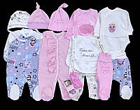 Гарний набір одягу для новонародженої дівчинки, якісний одяг для немовлят зима, весна, зріст 56 см, бавовна