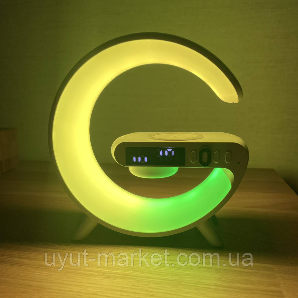 Настільний нічник G-Smart Light Sound Machine з бездротовою зарядкою 15Вт та Bluetooth колонкою, фото 1