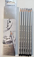 Олівець простий MARCO Raffine 7000/6CB / HB-8В / набір графітних олівців 6шт різної жорсткості в картоні марко