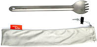 Ложка-вилка с длинной ручкой титановая TiTo Titanium Серая матовая с мешочком (Tito002grayKit)