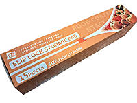 Пакети для зберігання їжі багаторазові Вакуумні пакети для продуктів 15 шт 23 см*15 см Пакети для заморожування SS&V