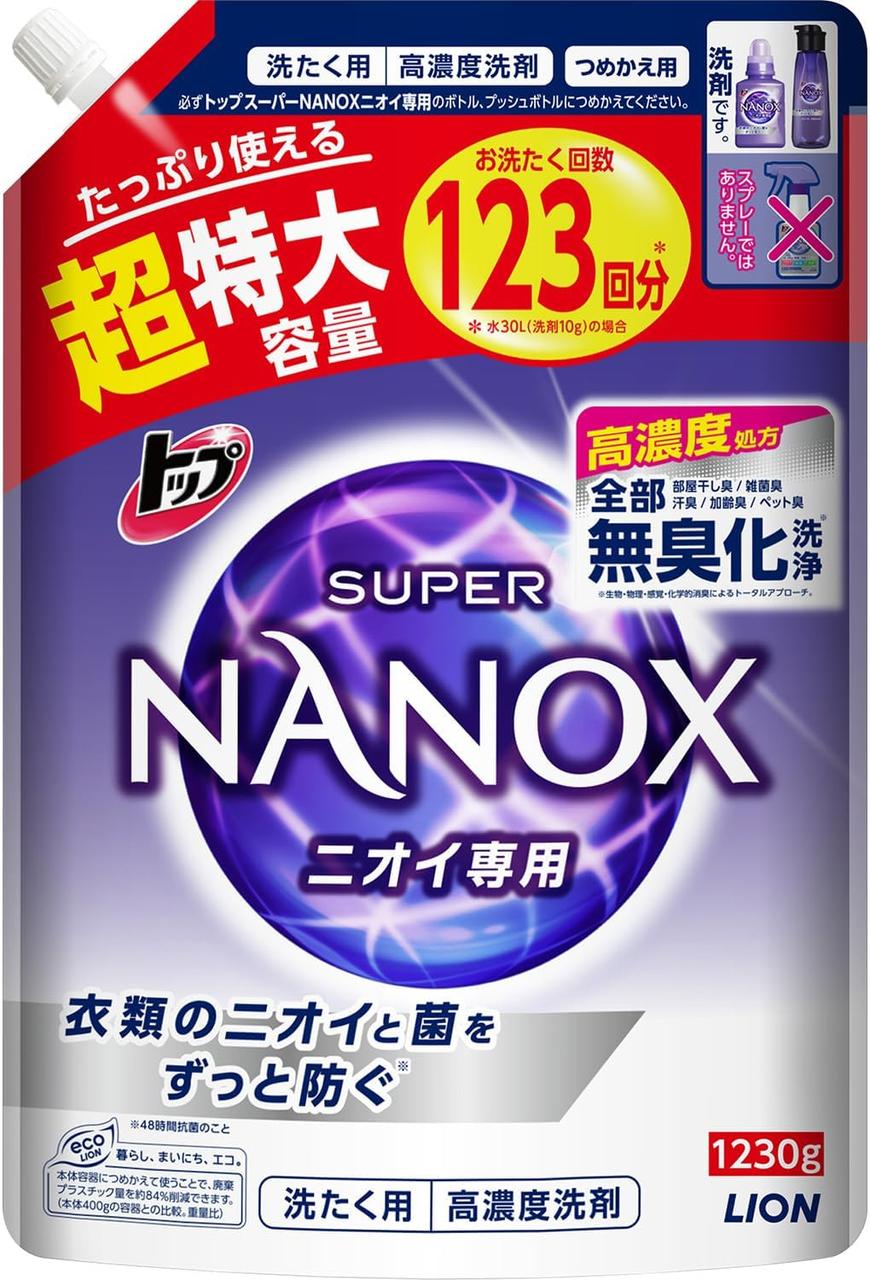 Lion Top Super Nanox Smell Dedicated Концентрований рідкий засіб для прання білизни, усуває запах, 1230 г