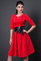 Женское нарядное красное платье с пышной юбкой, р.44,46.
