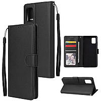 Чохол-книжка для Samsung Galaxy A32 чорний гаманець ремінець на руку