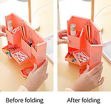 Органайзер Folding Storage Box для канцелярського приладдя, Підставка для канцелярії, Кейс для дрібниць, фото 4
