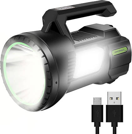 Ручний акумуляторний ліхтар KE-47715 KLAUS rechargeable flashlight 4800mA, Кемпінговий ліхтарик, фото 1