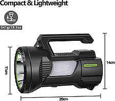 Ручний акумуляторний ліхтар KE-47715 KLAUS rechargeable flashlight 4800mA, Кемпінговий ліхтарик, фото 4