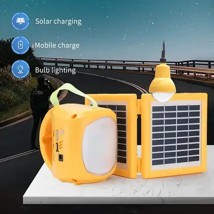 Ліхтар ручний Power Master із сонячною батареєю, Акумуляторний ліхтарик, LED ліхтар, фото 1