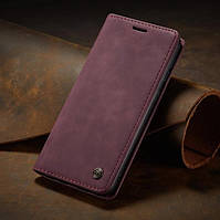 Чохол книжка Caseme з магнітом для Samsung Galaxy A50 A30s бордовий гаманець