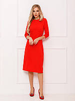 Классическое красное платье с расклешенным низом, размер XL