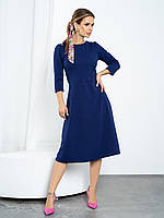 Синя класична сукня з рукавами 3/4, розмір S