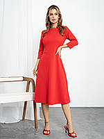 Червона класична сукня з рукавами 3/4, розмір S