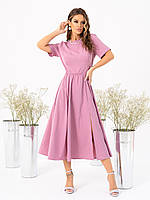 Розовое платье с разрезом и вырезом на спине, размер S