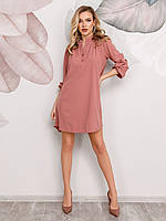 Темно-розовое свободное платье-рубашка, размер XXL
