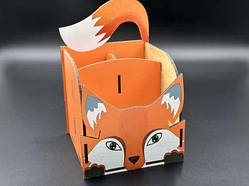 Органайзер з УФ-друком на три комірки. Лисичка. 12х12х12(18)см. / Органайзер з УФ-друком на три комірки. Лисичка. 12х12х12(18)см.