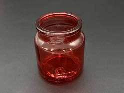Скляна банка для свічок. Колір червоний. 65х55мм / Скляна банка для свічок. Колір червоний. 65х55мм