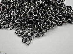 Ланцюжок для сумок з роз'ємними ланками. Колір чорний+срібло. 16,7мм / Ланцюжок для сумок з роз'ємними ланками. Колір