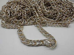 Ланцюжок для сумок з роз'ємними ланками. Колір золото+срібло. 15,5мм / Ланцюжок для сумок з роз'ємними ланками. Колір