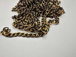 Ланцюжок для сумок з роз'ємними ланками. Колір золотий+чорний. 15мм / Ланцюжок для сумок з роз'ємними ланками. Колір