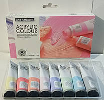 Фарби акрилові пастельні 8 кольорів по 22мл "Art Ranger" / "Acryliс pastel" / FEA0822-P