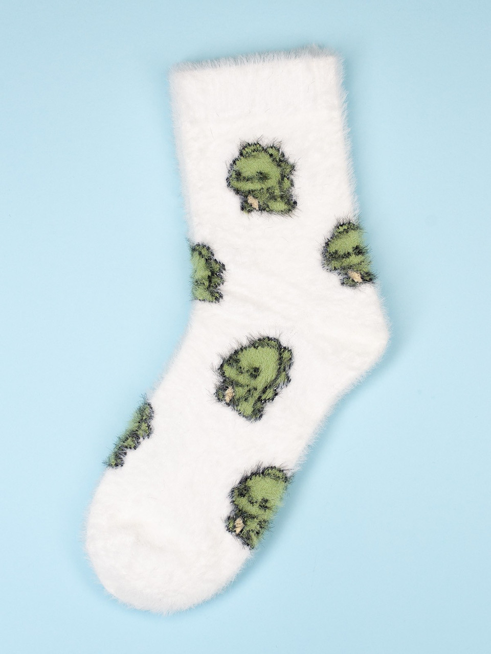 Бело-зеленые теплые носки с принтом, размер 36-41 - фото 2 - id-p2061731254