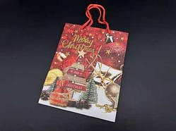 Одноразові паперові пакети з візерунком. "Merry Christmas" 18х23х8см / Одноразові паперові пакети з візерунком. "Merry Christmas"