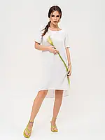 Белое асимметричное платье-баллон, размер XXL