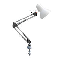 Настольная лампа на струбцине с зажимом на одну лампочку Е27 белая Horoz Electric RANA