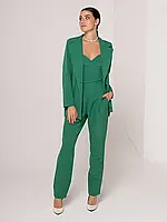 Зеленый костюм тройка с топом, размер S