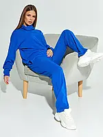 Ангоровый синий демисезонный костюм, размер M