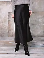 Черная шелковая юбка, размер XL