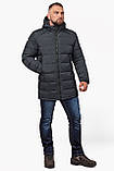 Чоловіча зимова непродувна курточка колір графіт модель 63901, фото 2
