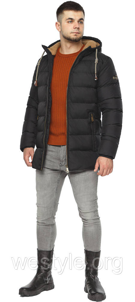 Зимова чоловіча якісна курточка в чорному кольорі модель 63537