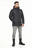 Чоловіча зимова курточка з манжетами колір графіт модель 63537 50 (L), фото 2