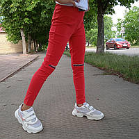Підліткові лосини з прорізами на колінах "Nigexiong" Червоні 14(75 см./7-8 років)